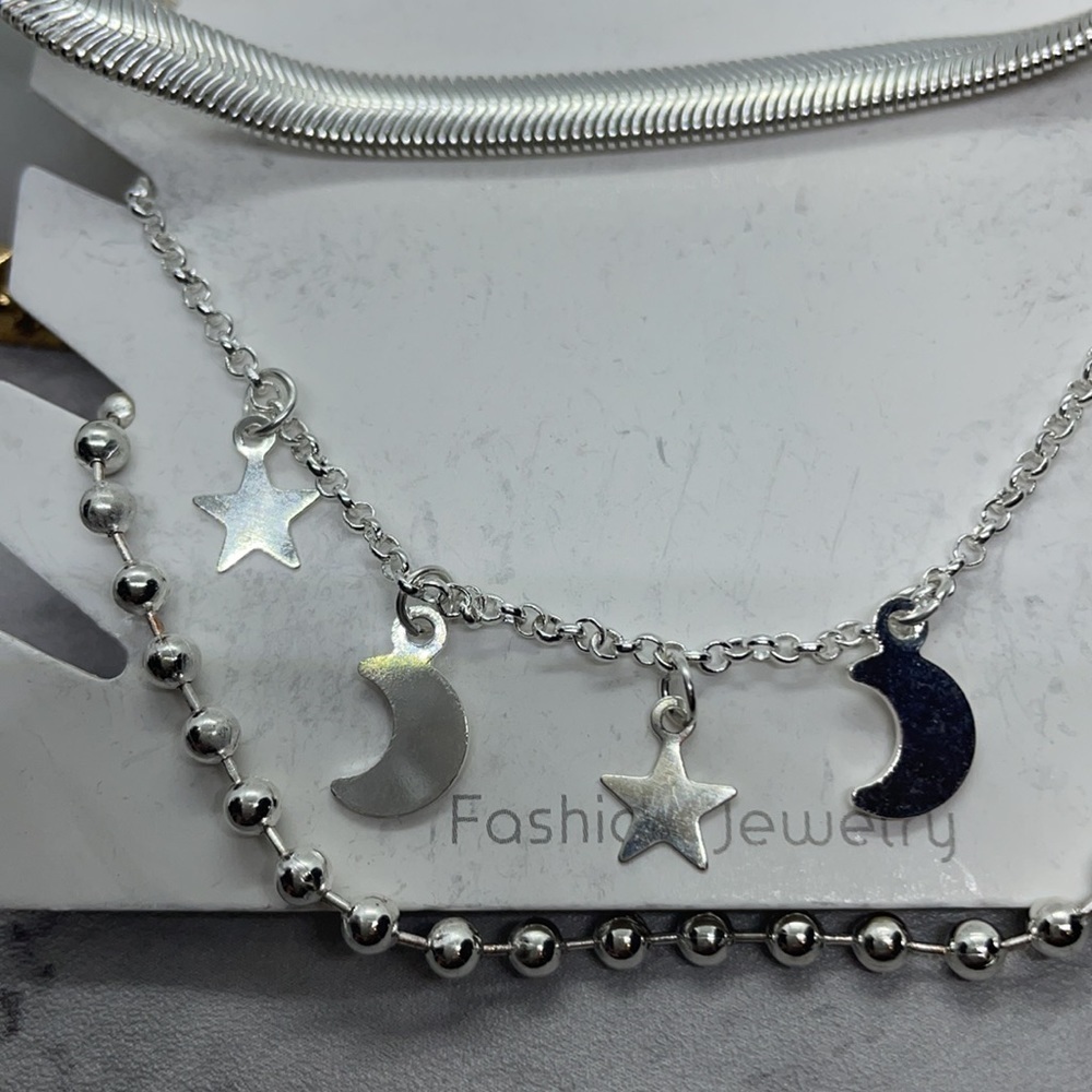 Silver Moon And Star Four Piece Bracelet Set - Picture 9 of 12
